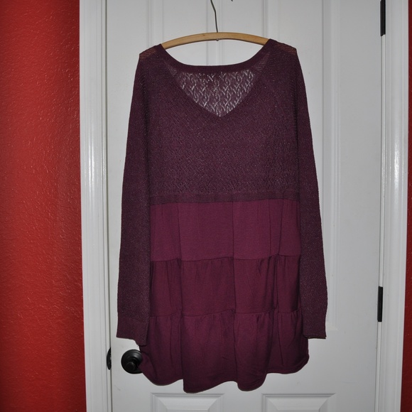 New KNOX ROSE Pointelle Ruffle Hem Sweater Top D6 - Picture 5 of 8